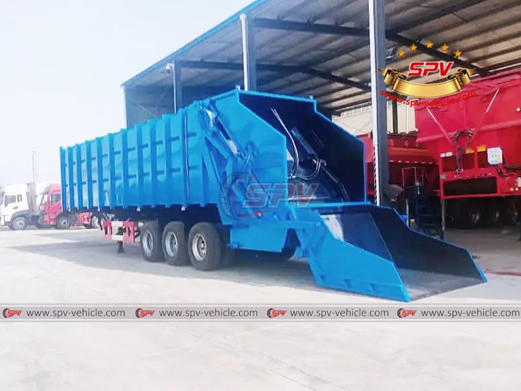 SPV-Vehicle - Biomass Transporting Trailer Truck -Left Back Side